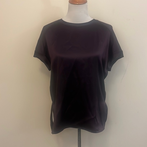 Vince Purple Silk Oversized Cap Sleeve Top Size XS - Picture 1 of 8